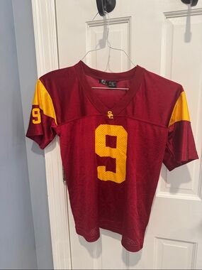 Youth Cardinal Red Football Jersey with Gold Accents - #9